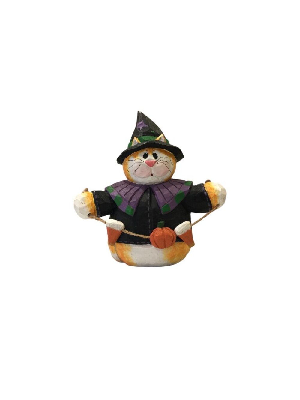 MIDWEST of Cannon Falls Halloween Witch Calico Cat Figurine Pumpkin Candy Corn
